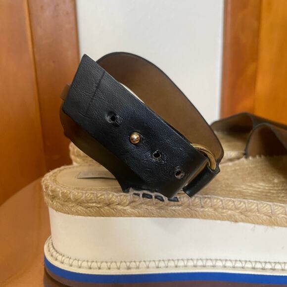 Stella McCartney Black White Tan Blue Espadrilles Ankle Strap  6.5 - Picture 5 of 16